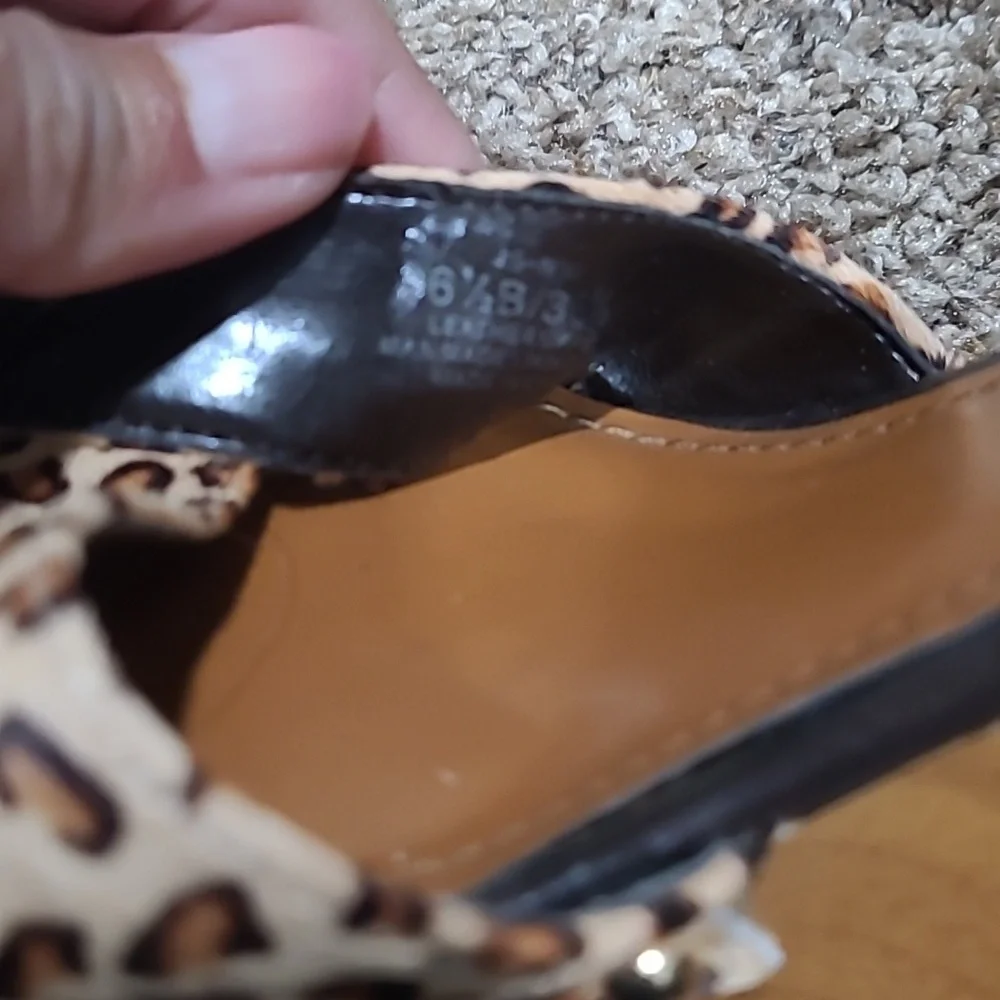 Jessica Simpson Leopard Print Wedge Sandals with Wood-Look Platform